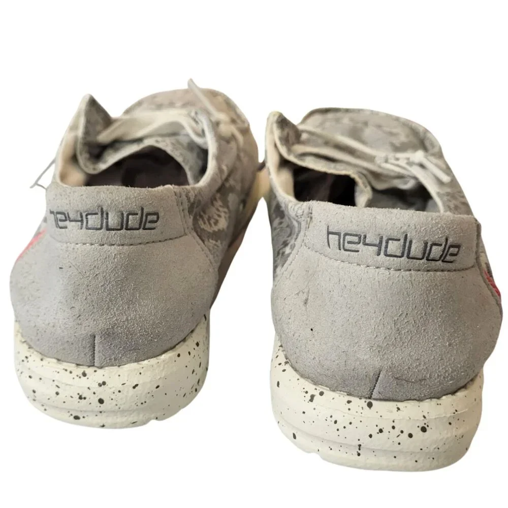HEY DUDE Wendy Jungle Grey Washable Slip-On Shoes - Women's Size 6